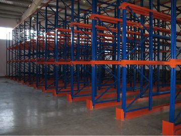 Azionamento di industria lattiera nei sistemi di racking, della scaffalatura della trave di acciaio e di racking blu ed arancio