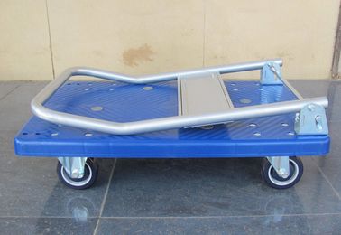 carrello di plastica mobile della piattaforma 300kg con il bordo di plastica blu, blu/grey